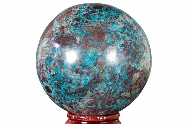 Polished Malachite & Chrysocolla Sphere - Peru #211060